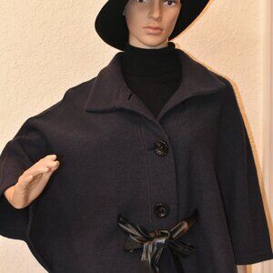 Fashionable Cape style Dark Purple Jacket US M